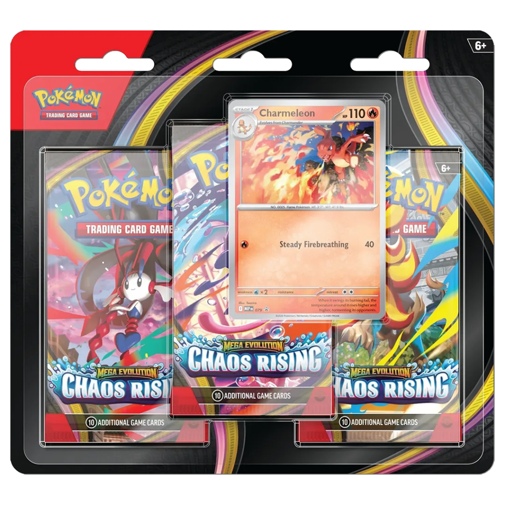 [PREORDER] Mega Evolution: Chaos Rising - 3-Pack Blister [Charmeleon] - Collect Roll