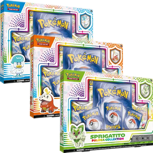 Paldea Pin Collection - Sprigatito, Fuecoco, Quaxly (Set of 3) - Collect Roll
