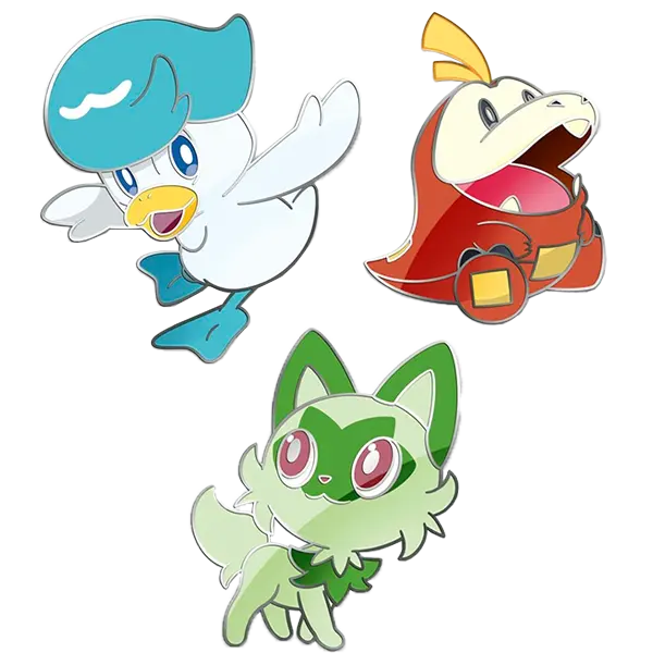 Paldea Pin Collection - Sprigatito, Fuecoco, Quaxly (Set of 3) - Collect Roll