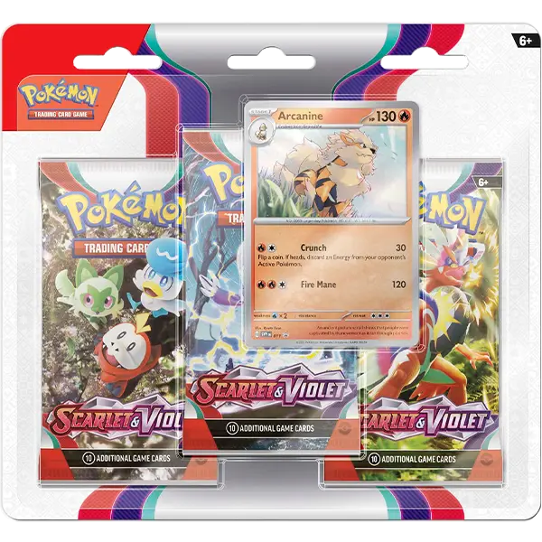 Pokemon: Scarlet & Violet - 3 Booster Pack Blister (Arcanine) - Collect Roll