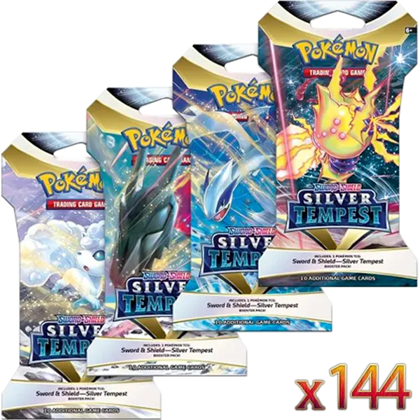 Sword & Shield: Silver Tempest- Sleeved Booster Case (144 Boosters) - Collect Roll